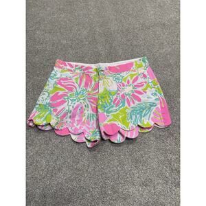 Spring Scallop Hem Preppy Floral Sorority Lilly Pulitzer Buttercup Short Size 4